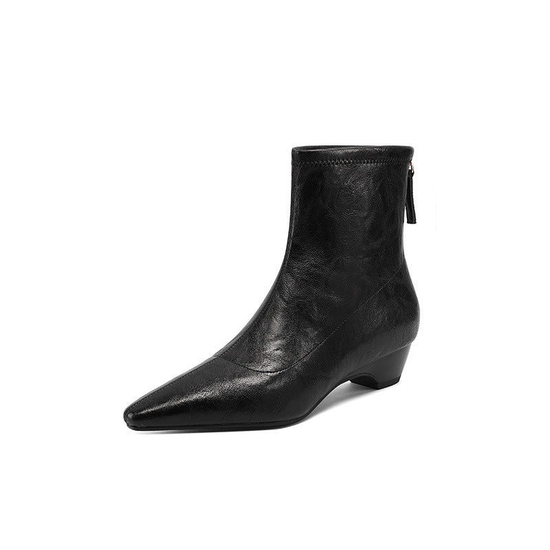 Short Female Square Toe Comfortable Medium Heels