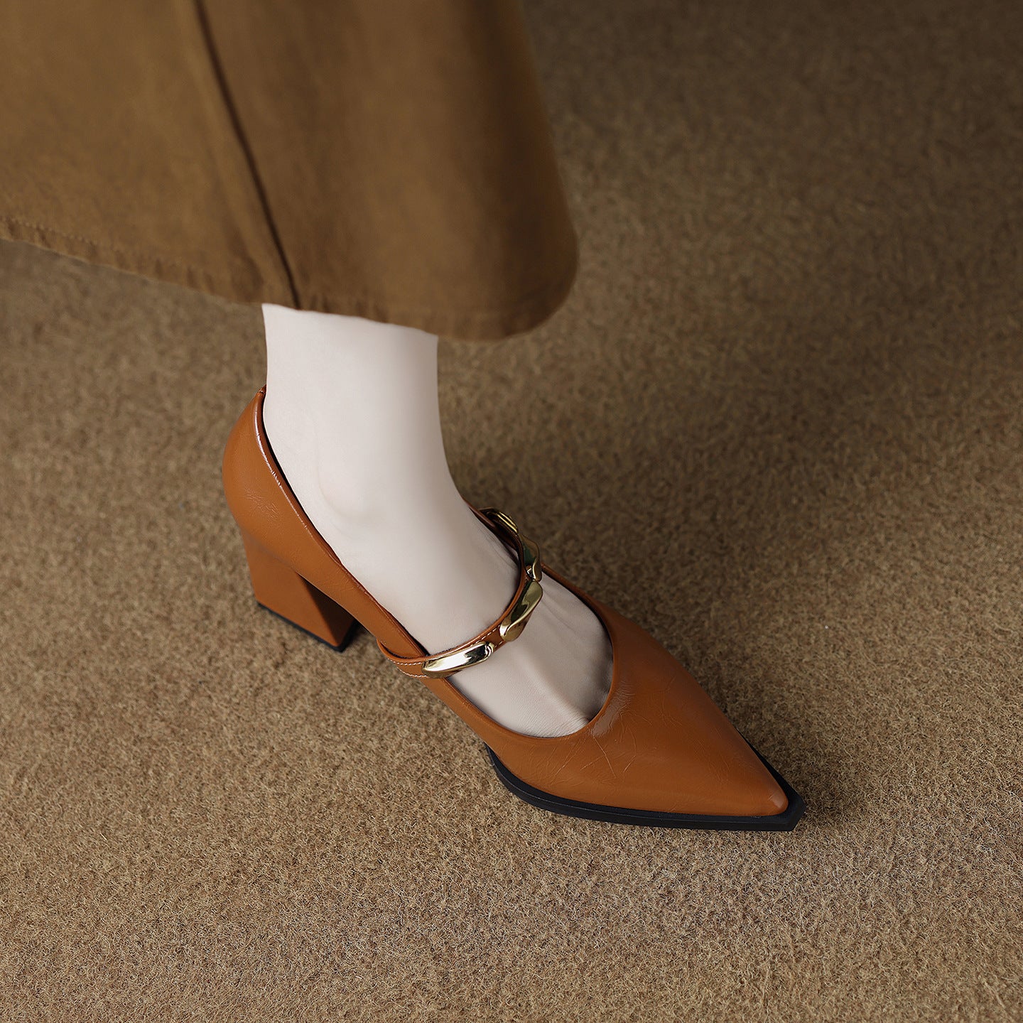 Women's Sheepskin High-grade Shallow Mouth Pumps Not Tired Feet High Women's Fashion Shoes