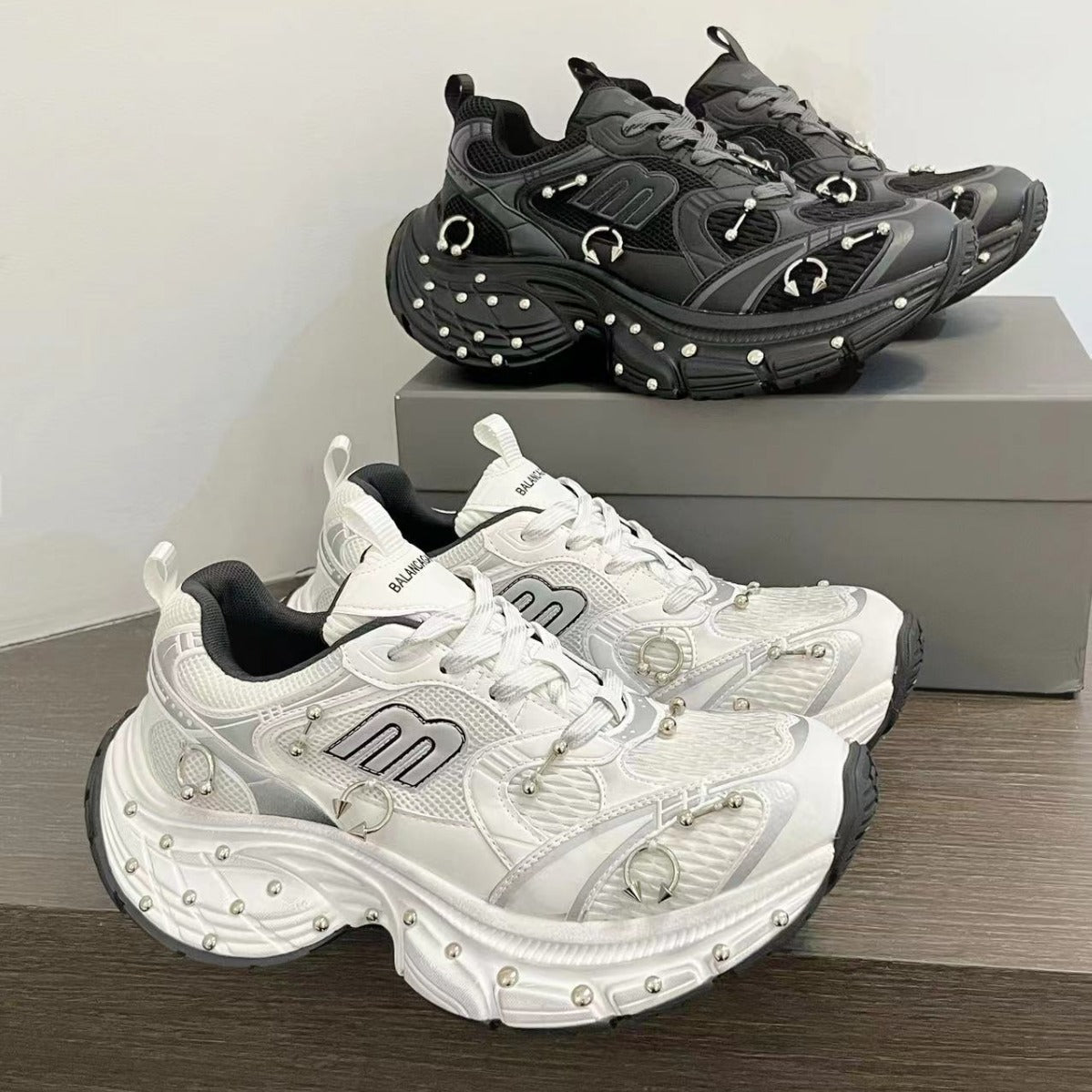 Women's Dad Rivet Model Style Platform Height Increasing Couple Women's Sports Shoes