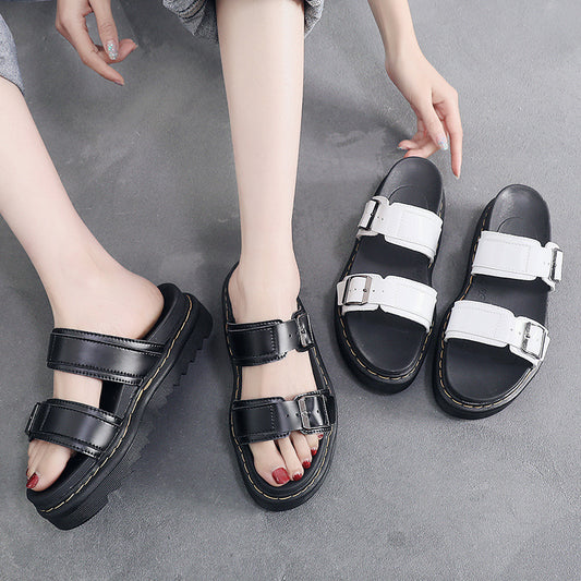 Women's Summer Martin Roman Buckle Open Toe Beach Sandals