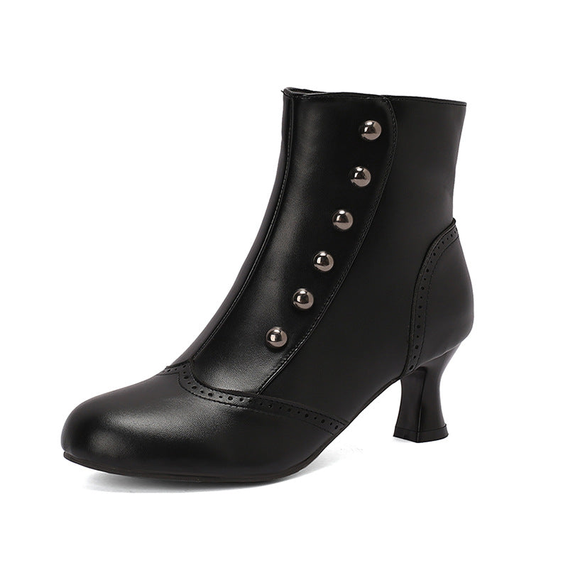 Women's Plus Size Color Matching Metal Rivet Heels