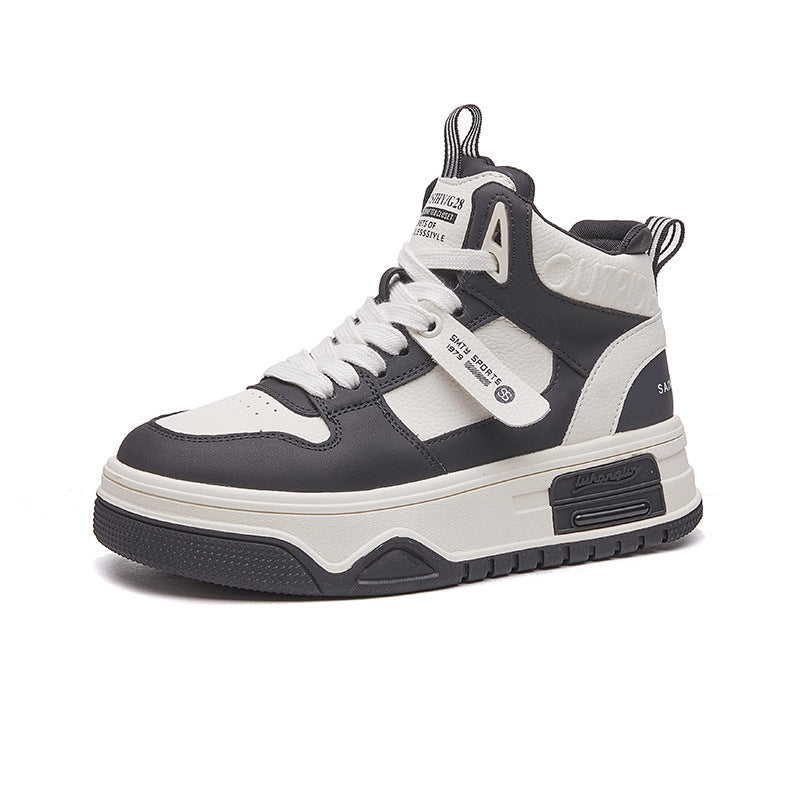 Women's Sports Style High Top White Genuine Sneakers