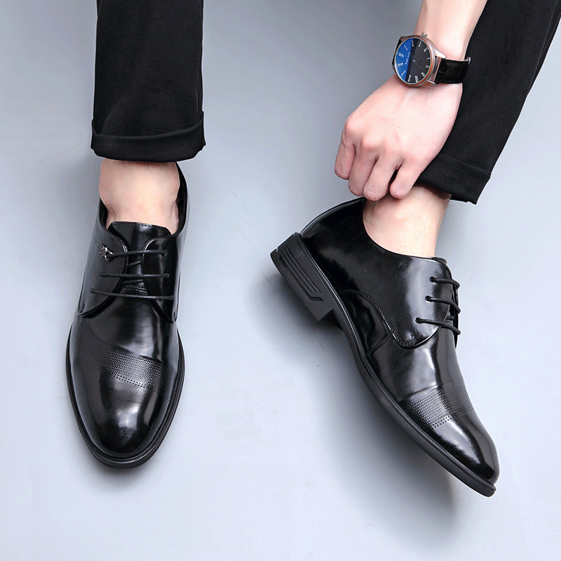 Men's First Layer Cowhide Business Formal Authentic Leather Shoes