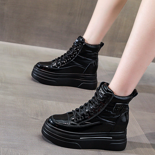 Women's Winter Cotton Platform With Hidden Fleece-lined Snow Boots