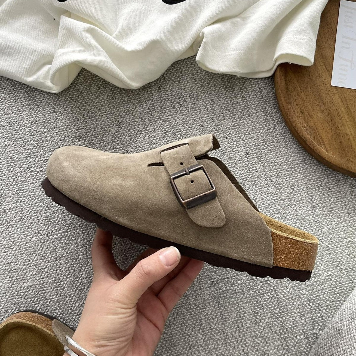 Women's Village Platform Toe Cap Half Cork Slippers