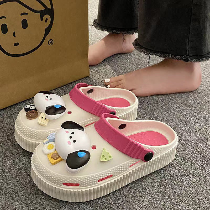 Beach Cartoon Cute Platform Two-way Summer Women's Shoes