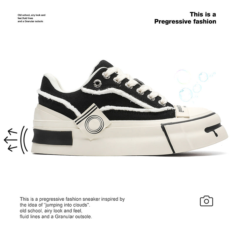 Women's & Men's Twisted Rolls Trendy Bread Thick Sole Increased Beggar Men's Canvas Shoes