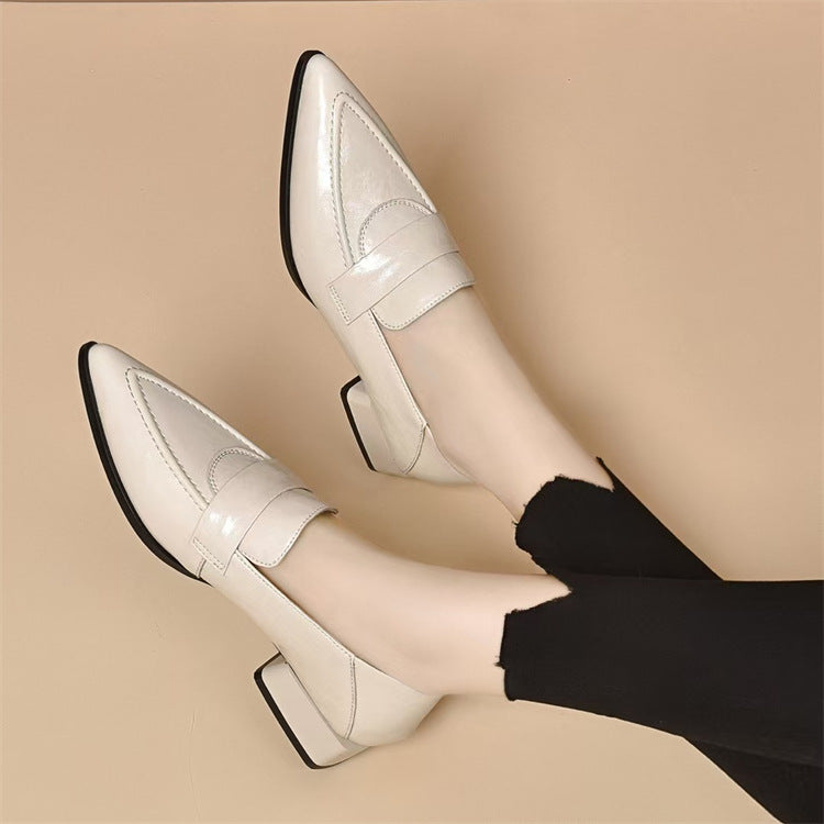 Women's French Style Vintage Trendy Pointed Toe Korean Square Women's Fashion Shoes