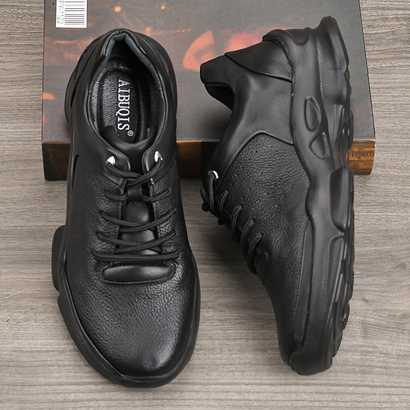 Men's First Layer Cattlehide Fashion Four High Quality Light Luxury Trendy Men's Casual Leather Shoes