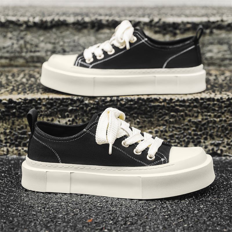 Men's Summer Sports Skateboard Commuter Versatile Solid Men's Casual Leather Shoes