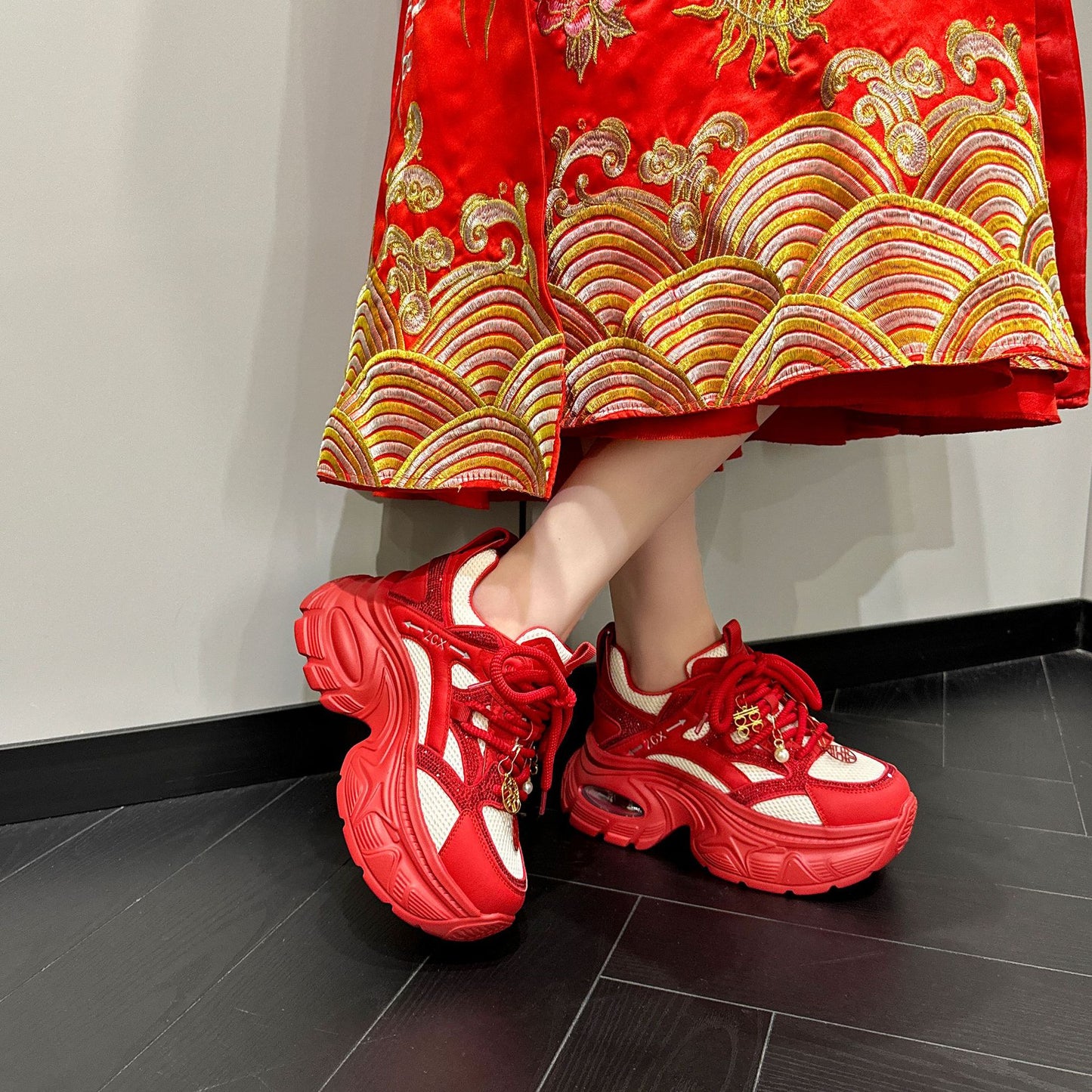 Wedding Female Life Red High Dad Raise The Bottom Bridesmaid Heels