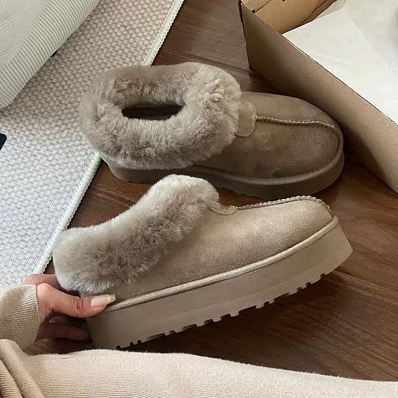 Women's Fur Integrated Thickened Warm Slugged Bottom Boots