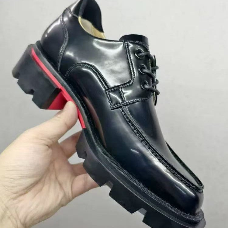 Men's Bottom Business British Style Comfortable Breathable Pumps Inner Height Increasing Men's Casual Leather Shoes
