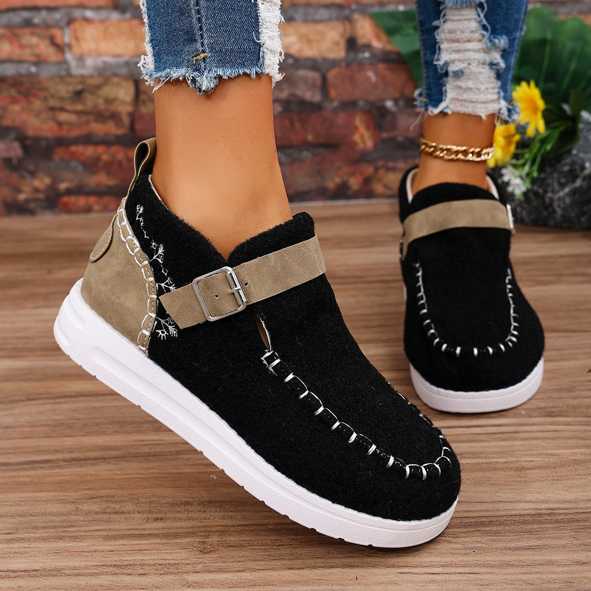 Women's Thick Plush Warm Plus Size Sewing Women's Shoes