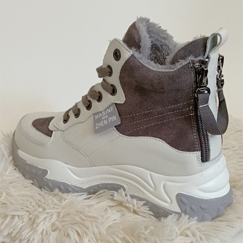 Women's Summer Color Matching Back Double Zip Boots