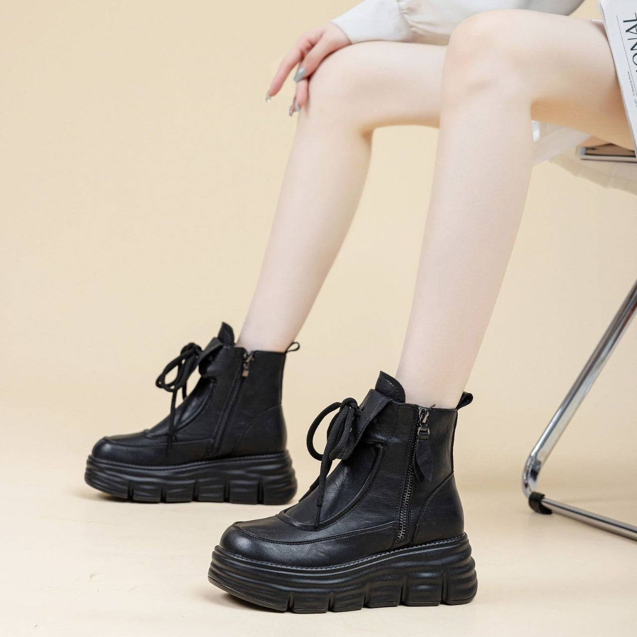 Women's Platform Ankle Live With Veet Martin Women's Cotton Shoes