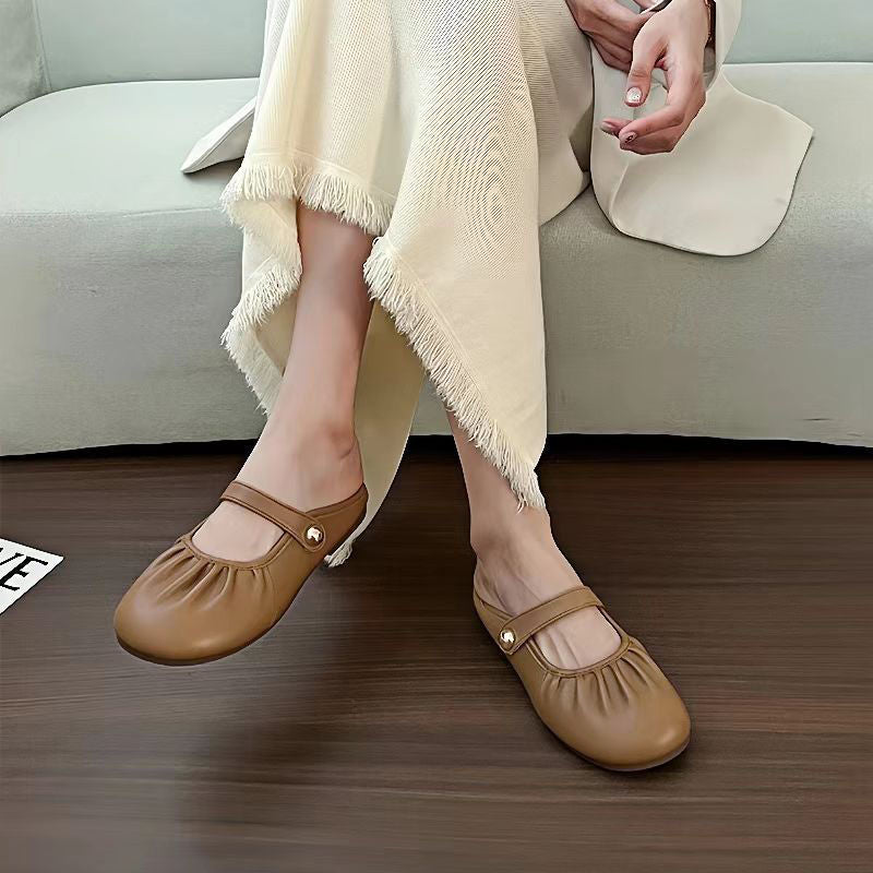 Women's Mary Jane Half Outer Wear Comfortable Casual Shoes