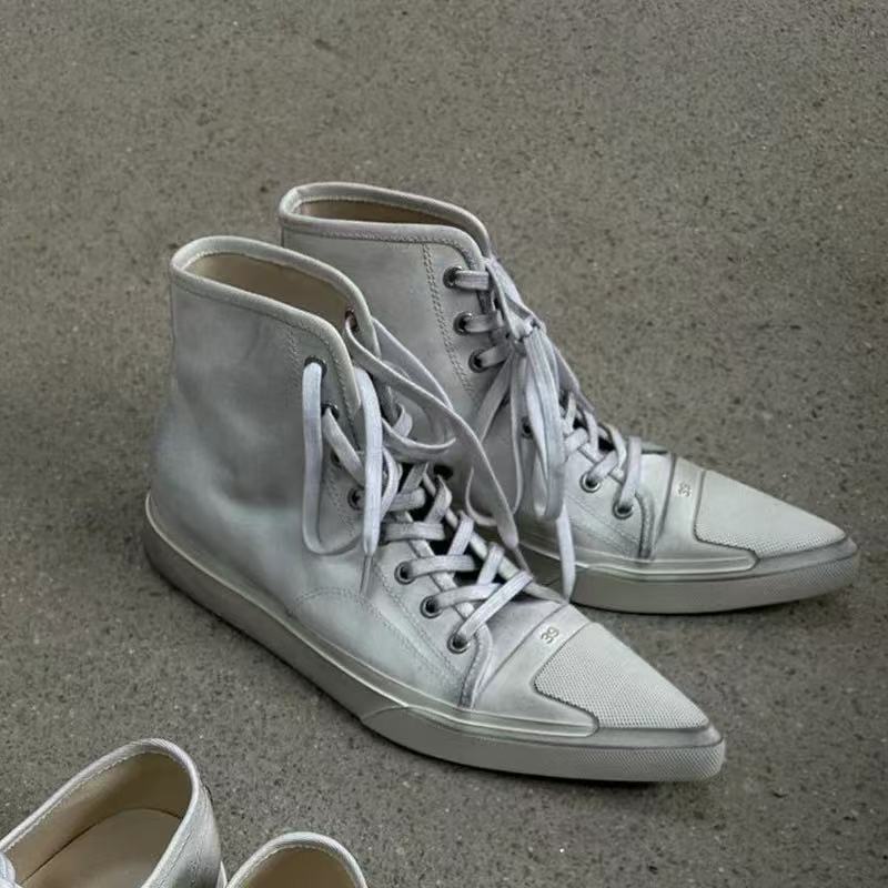 Women's Design Height Increasing Insole Summer Lace Board Canvas Shoes