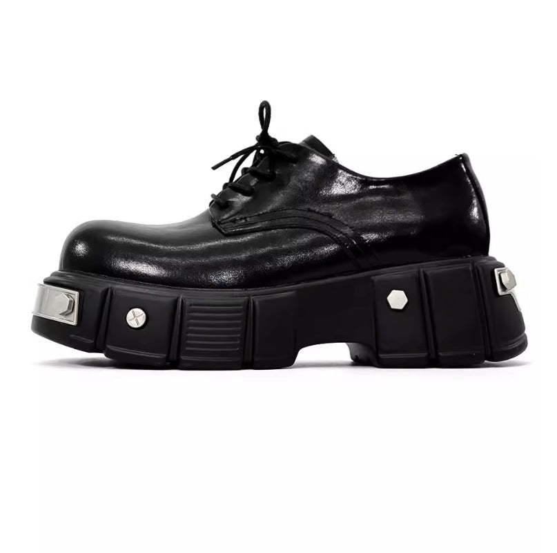 Cowhide Metal Rivet Fashion Iron Element Men's Casual Leather Shoes