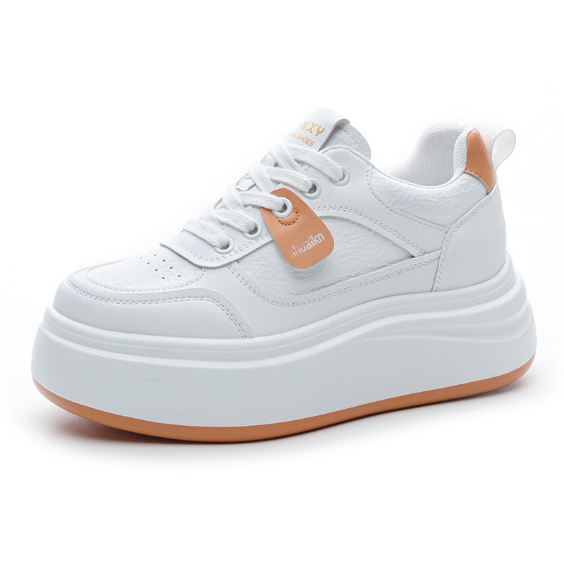 Women's Spring Hidden Platform White Wedge Fashion Small Women's Casual Shoes