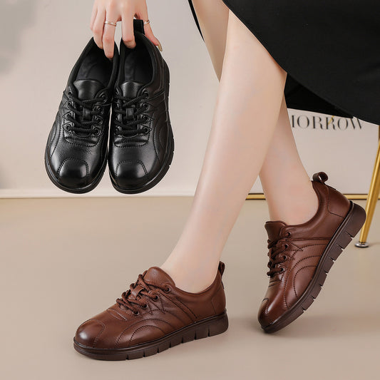 Women's First Layer Cowhide Autumn Flat Bottom Comfort Women's Shoes