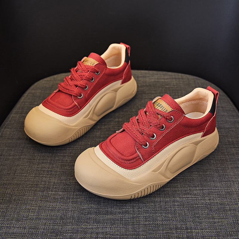 Handsome British Style Round Toe Platform Casual Shoes