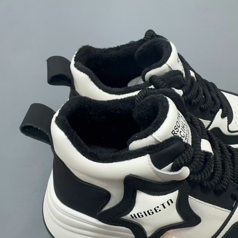 Women's Matching Hidden White Thick Bottom Black Women's Casual Shoes