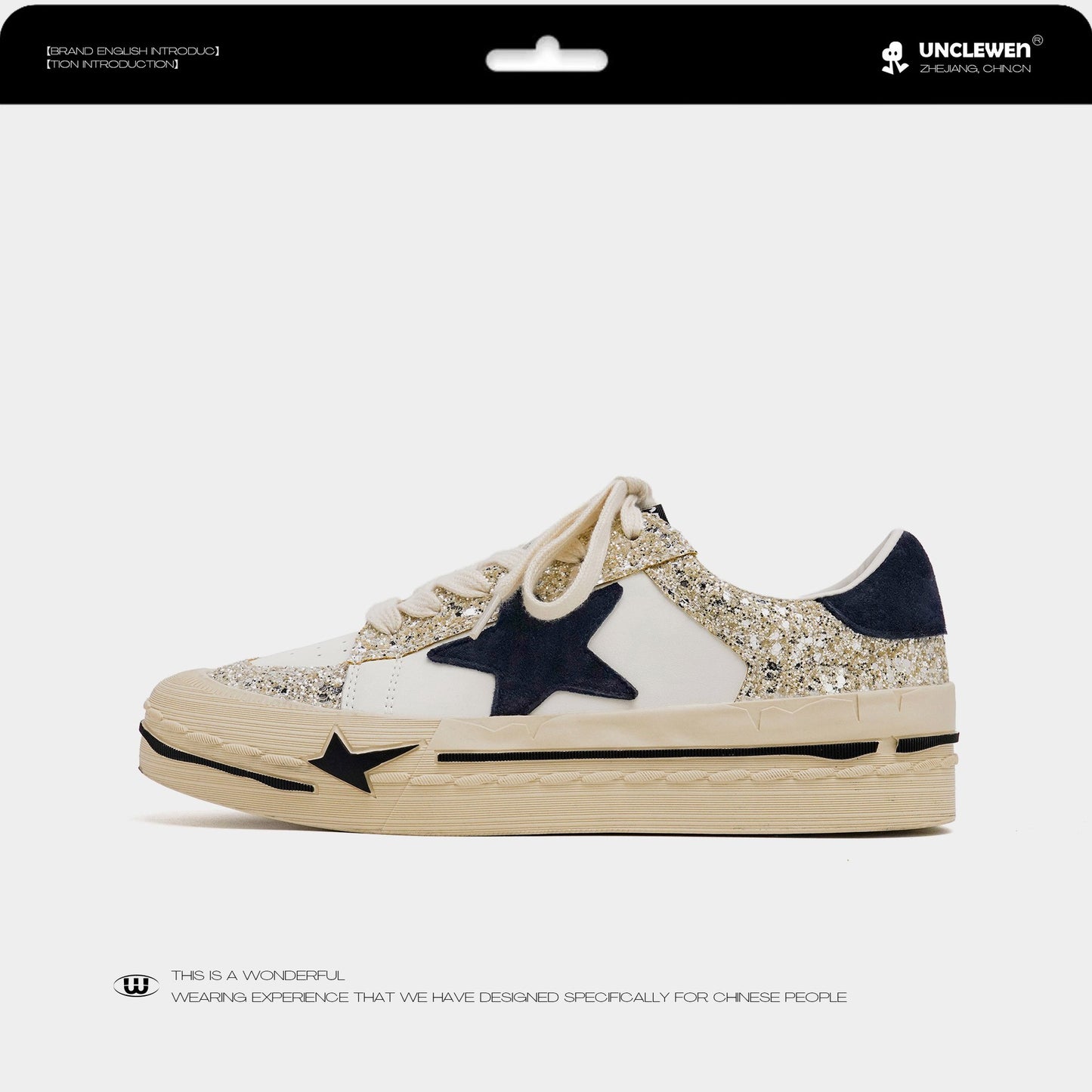Women's Genuine Thick Bottom Gorgeous Starlight Hight Increasing Board Sneakers