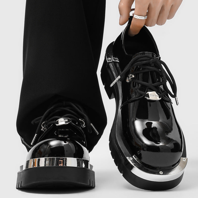 Men's Increasing Derby American Big Toe Thick Men's Casual Leather Shoes
