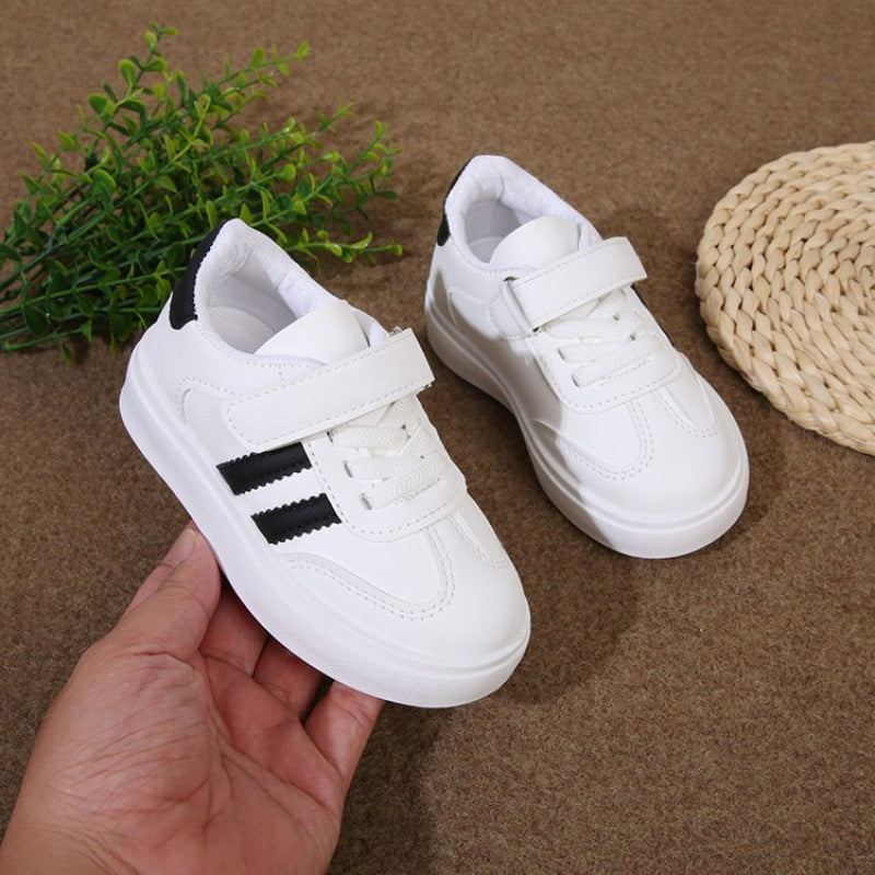 Children's Spring White Lightweight Moral Training Kid's Sneakers