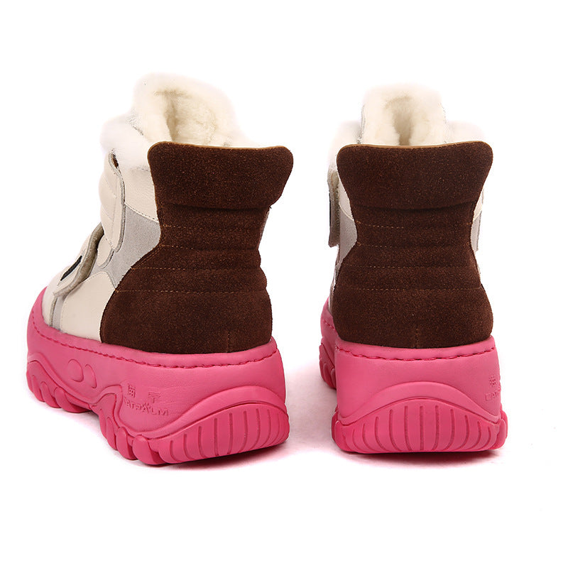 Women's Genuine Thick Bottom Velcro Sports Winter Snow Boots