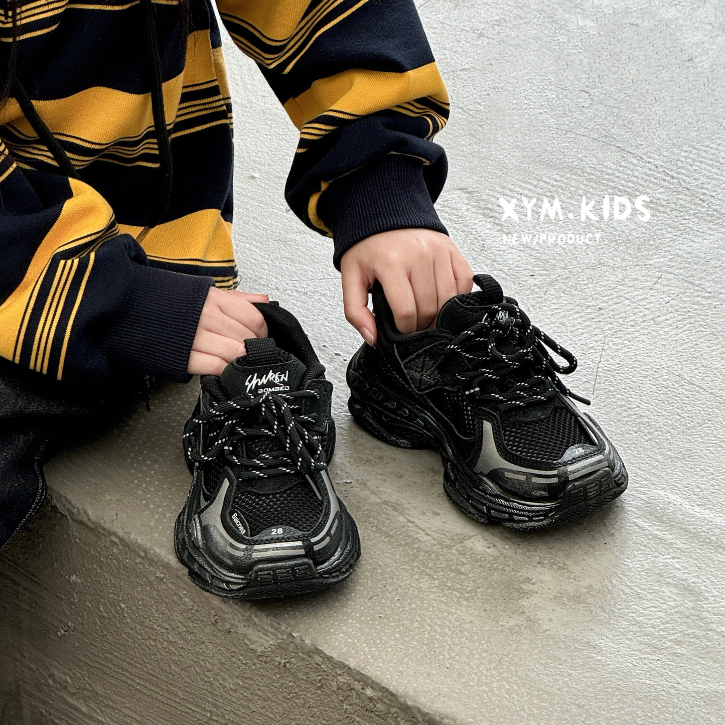 Children's Spring Fashion Trend Single Mesh Running Lightweight Breathable Boys Children's Sports Shoes
