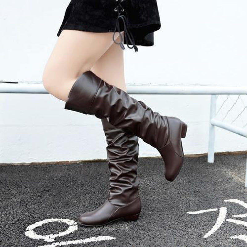 Women's Style Thin Spring Flat High Stretch Boots