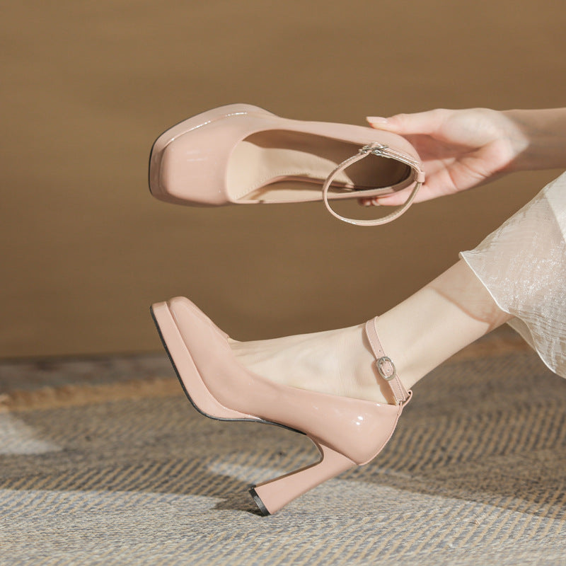 Toe Nude Pink Pumps Shallow Mouth Sexy Women's Fashion Shoes
