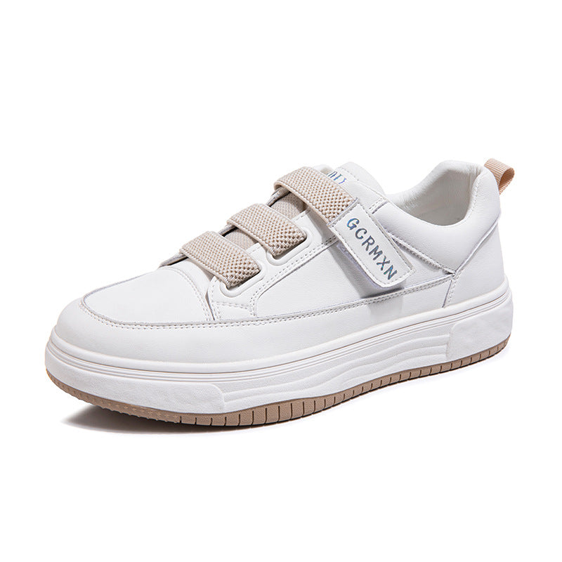 Women's Breathable One Pedal White Spring Genuine Sneakers