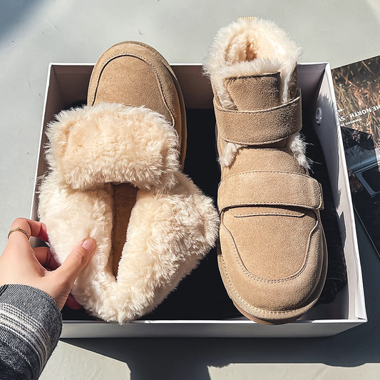 Couple Design Fleece Lined Padded Warm Snow Boots