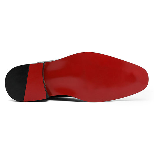 Men's Red Bottom Commuter Wedding Derby Leisure Black Patent Men's Casual Leather Shoes
