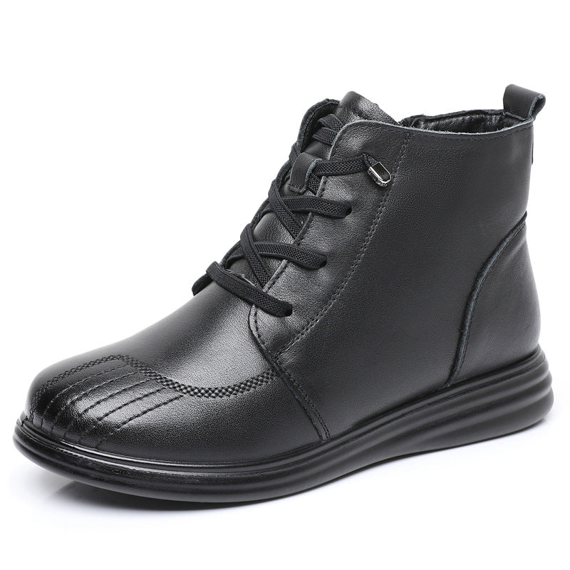 Women's Winter First Layer Cowhide Veet Comfortable Women's Cotton Shoes