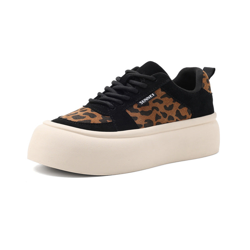 Women's Genuine Leopard Print Lightweight Raise The Sneakers