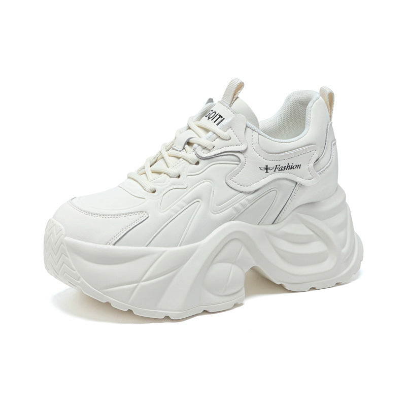 Women's Spring Small Wedge Platform Height Increasing Insole Show Feet Fashion Men's Shoes