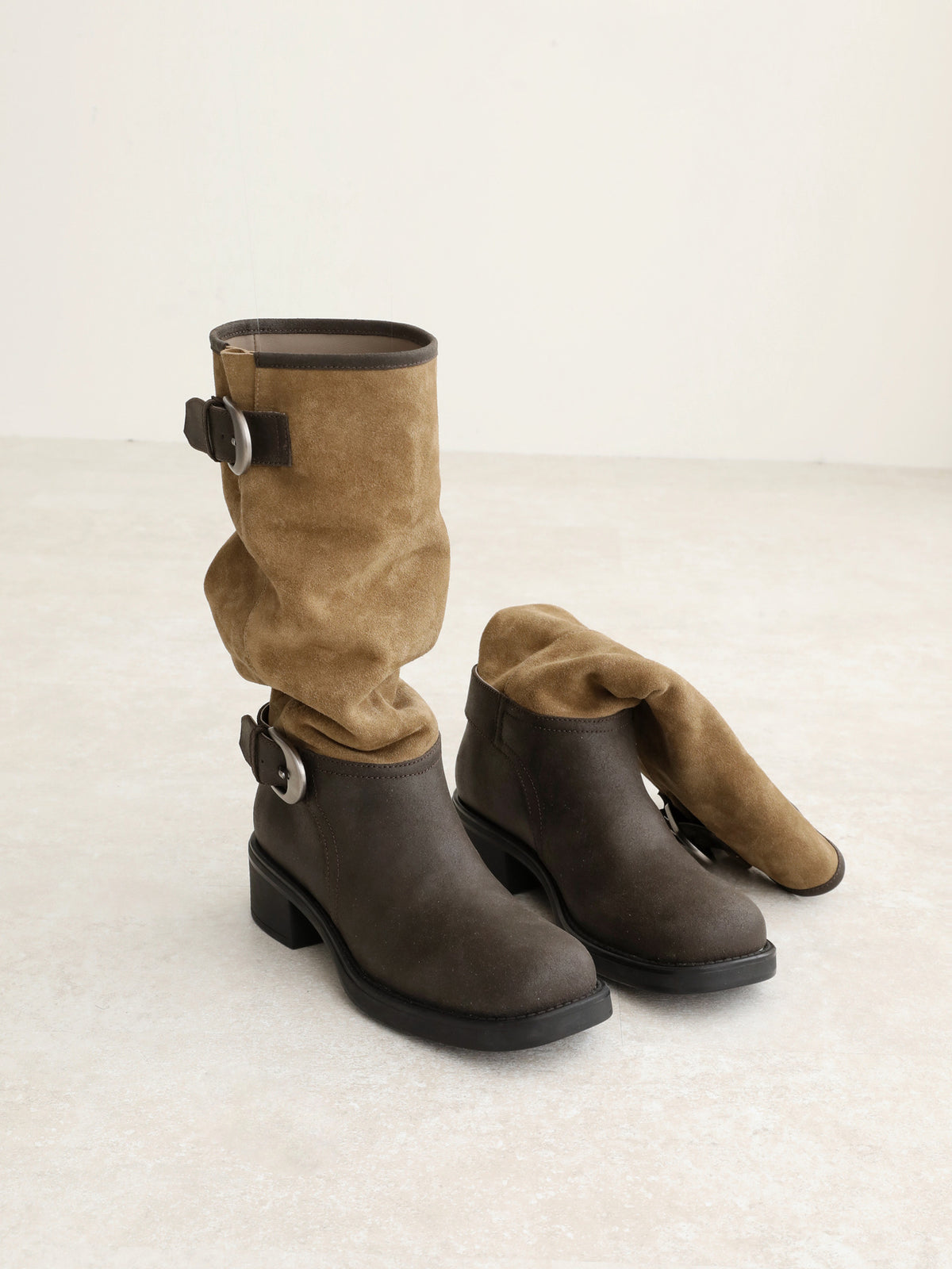 Women's Pile Style Straight Retro Western Cowboy Color Matching Boots