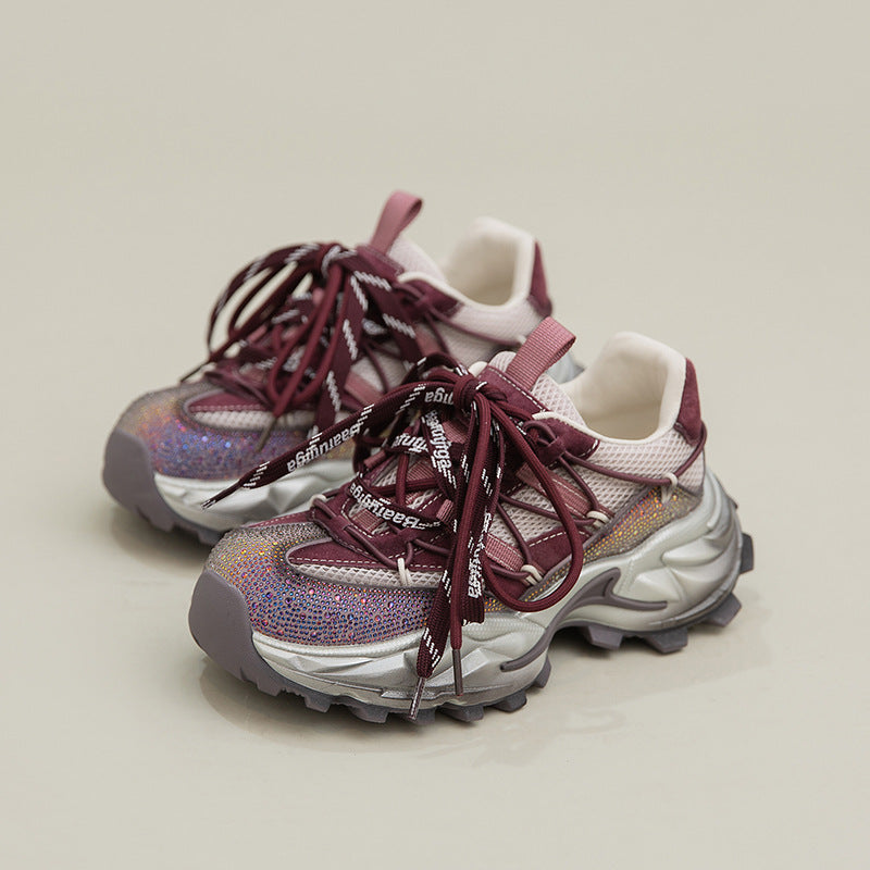 Women's Cool Rhinestone Breathable Dad Artistic Style Women's Casual Shoes