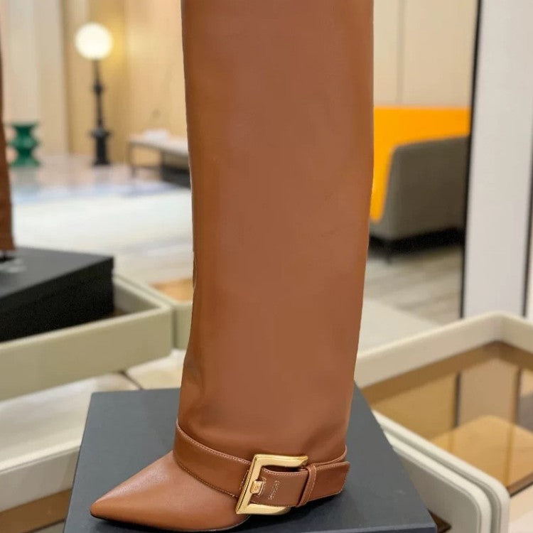Decoration Large Tube Circumference Pants Size Women's Leather Boots