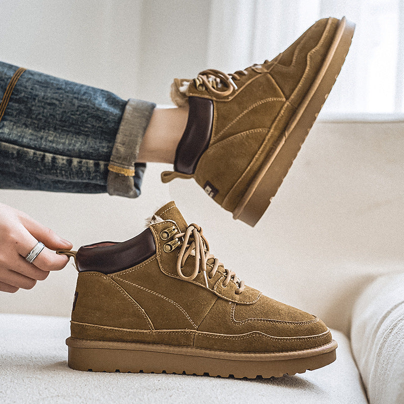 Men's Innovative Stylish Fur Thickened Warm Snow Boots