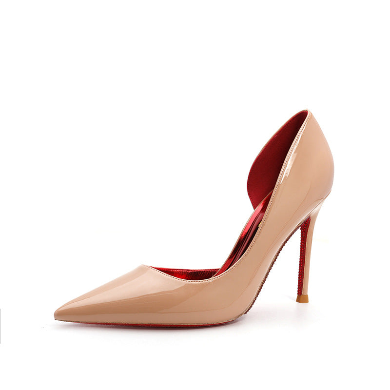 Women's Beautiful Stiletto Elegant Black High-heeled Patent Women's Fashion Shoes