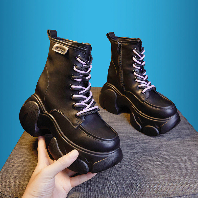 Women's Martin Small Height Increasing Insole Middle British Boots