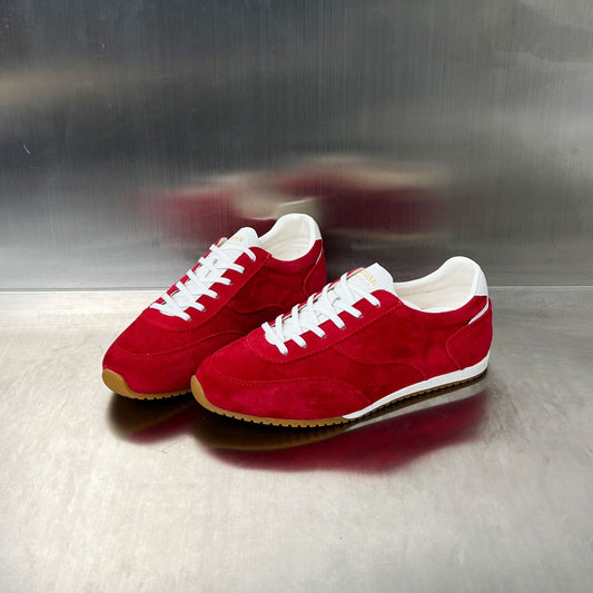Women's Red German Training Spring Classic Cowhide Women's Board Shoes