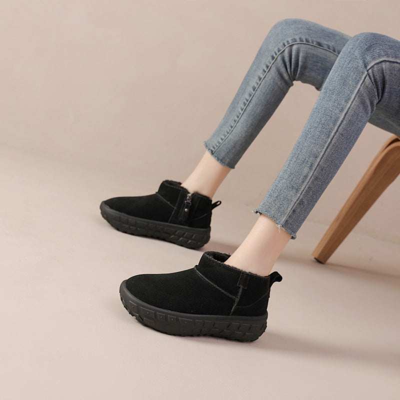 Women's Resin Sole Real Fur Thick Bottom Snow Boots