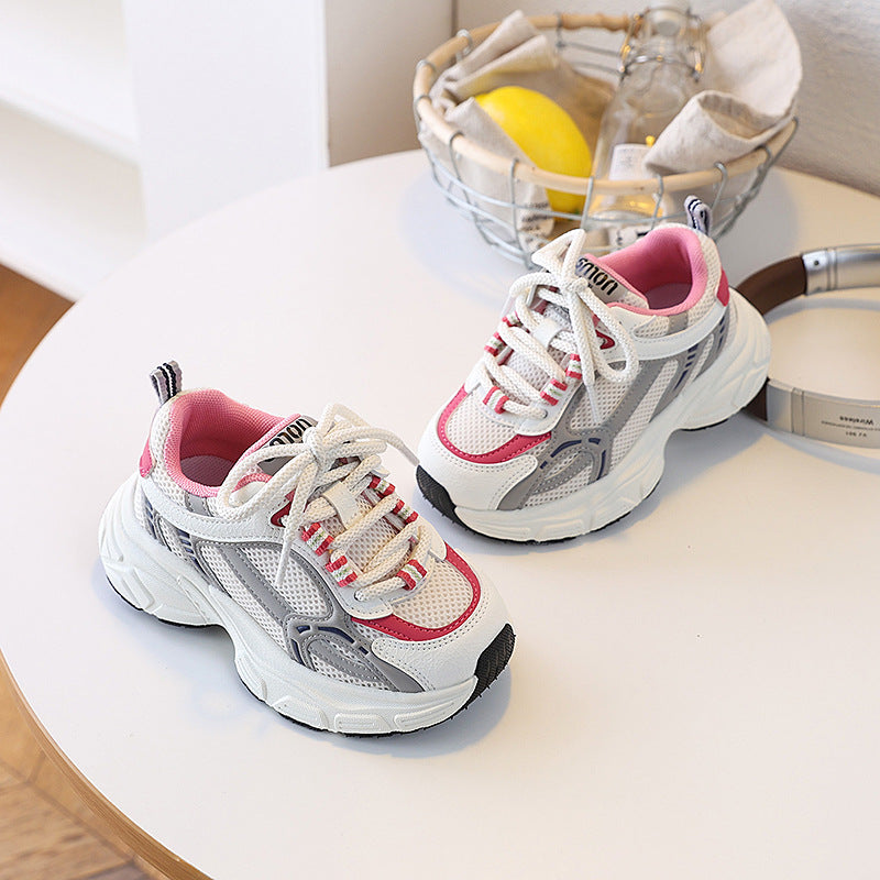 Children's Platform Dad Spring Trendy Breathable Mesh Children's Sports Shoes