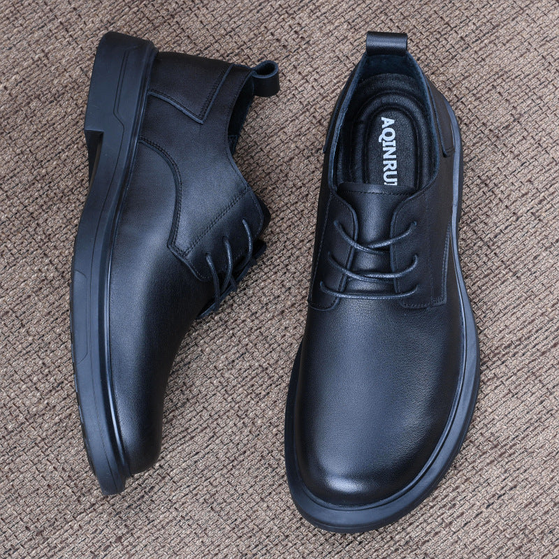 Men's Layer Cowhide Breathable Soft Bottom Business Men's Shoes